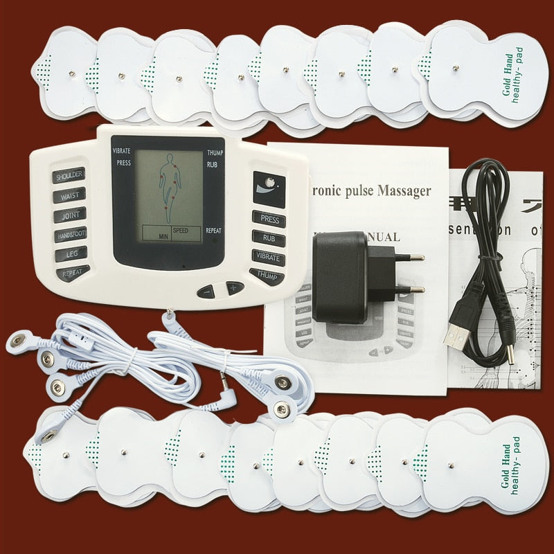 Tens EMS MACHINE Massager relieves pain Tens Electro Stimulation muscle stimulator physiotherapy machine with 16 pads