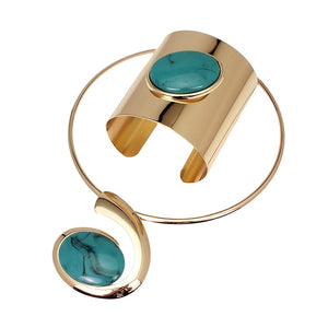 Make A Statement with this Glamourous Oval Jewelry Set or Cuff Bracelet, FAB Necklace, Can purchase separately