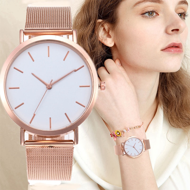 Happiness Chic Basics Women's Watches Fashion Women Wrist Watch Luxury Ladies Watch Women Bracelet Watches Clock