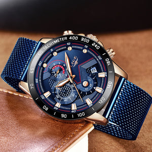Top Fine Brand Luxury Style Mens Casual Mesh Belt Fashion Quartz Gold Watch Mens Watches Waterproof Clock Relogio Masculino