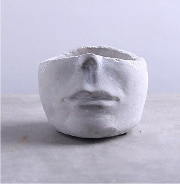 Creative Modern Design face head flower pot cement small flower pot large vase