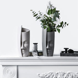 Creative Modern Art Vase Ceramic Abstract Design Decorative Figue Head Statue Vase